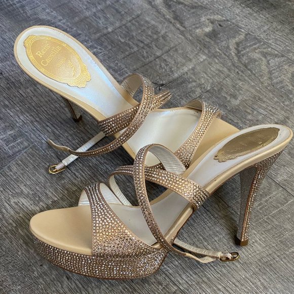 Rene Caovilla Swarovski Crystal Strappy High Heel Shoes - Size 39 - Gorgeous! - Picture 3 of 6